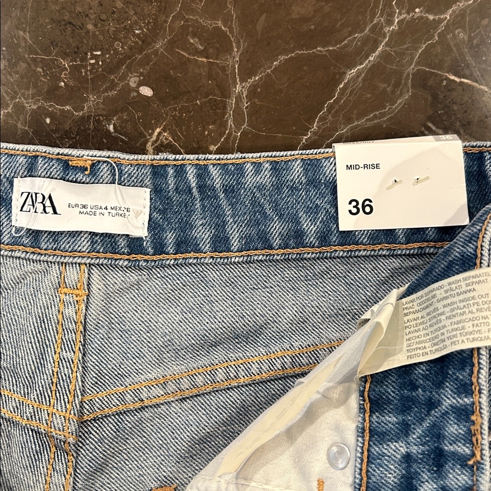 Zara Light Blue Denim Cutoff Shorts - Picture 2 of 9